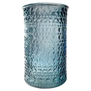 DPS Vase Bubble Mold 8”x5” Blue Textured Glass Vintage